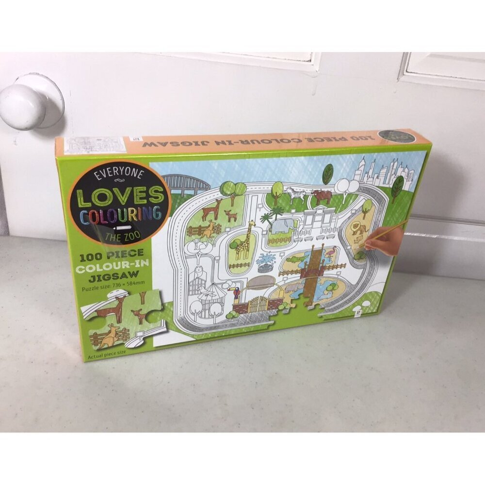 Zoo Puzzle 100 Piece Kaleidoscope Coloring Jigsaw NEW
